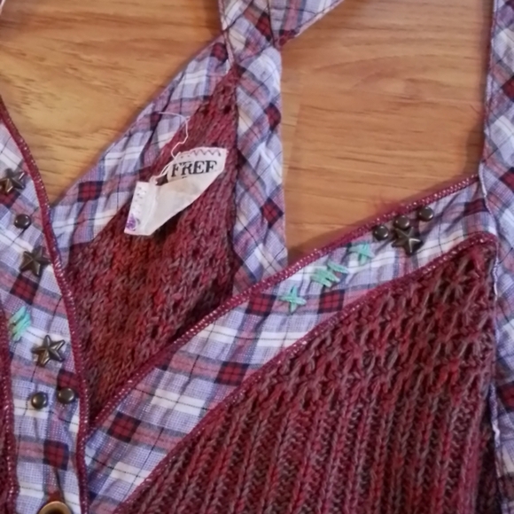 Free People Plaid Trim Knit Tank - Picture 2 of 10